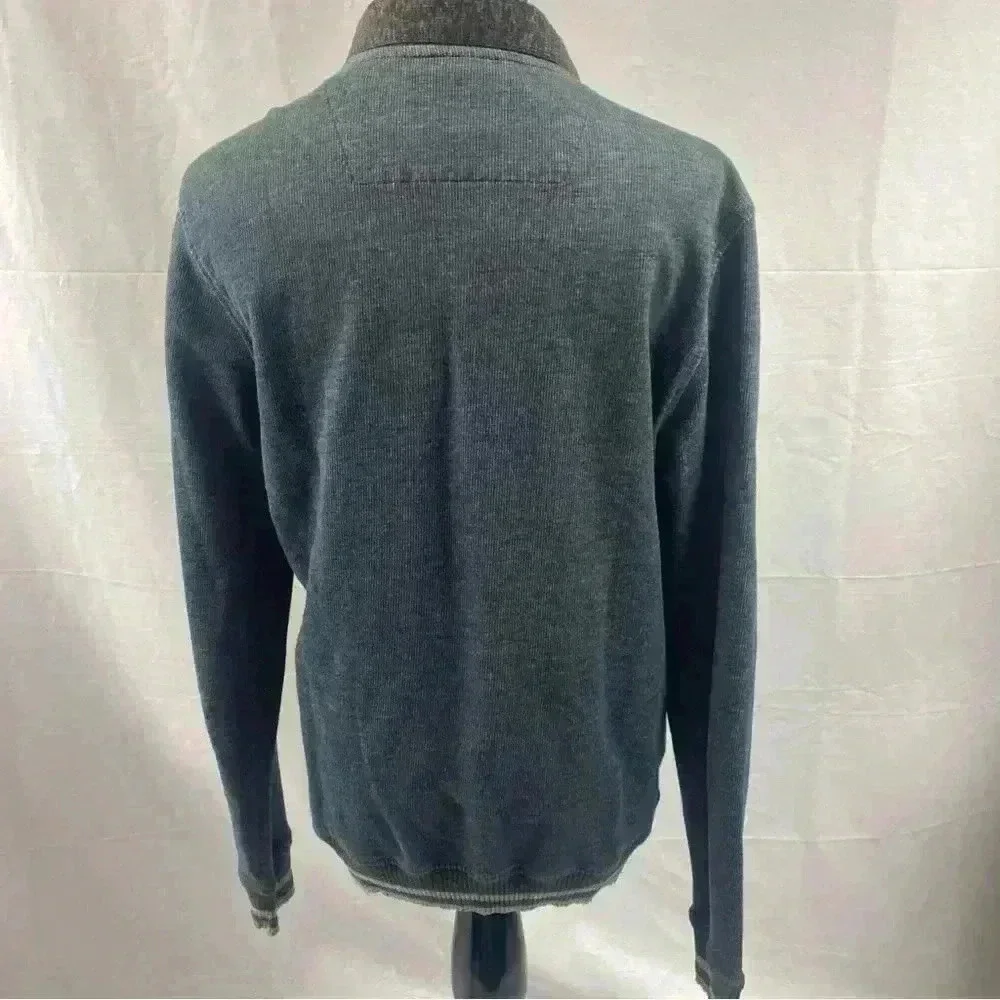 Chevignon Sweater Cardigan Blue &  Gray Winter Button Grey Warm Medium Jacket